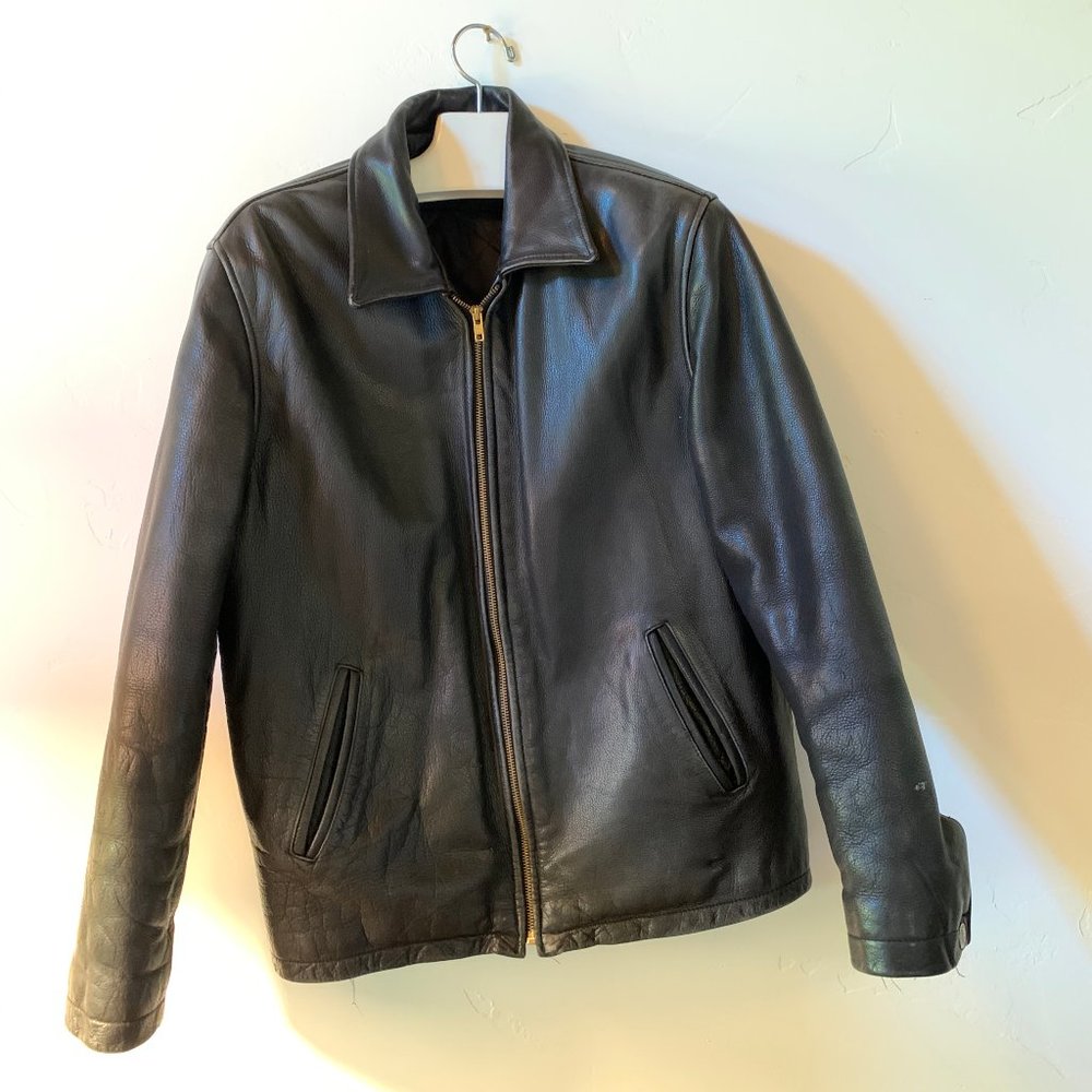 Lined Leather Motorcycle Jacket